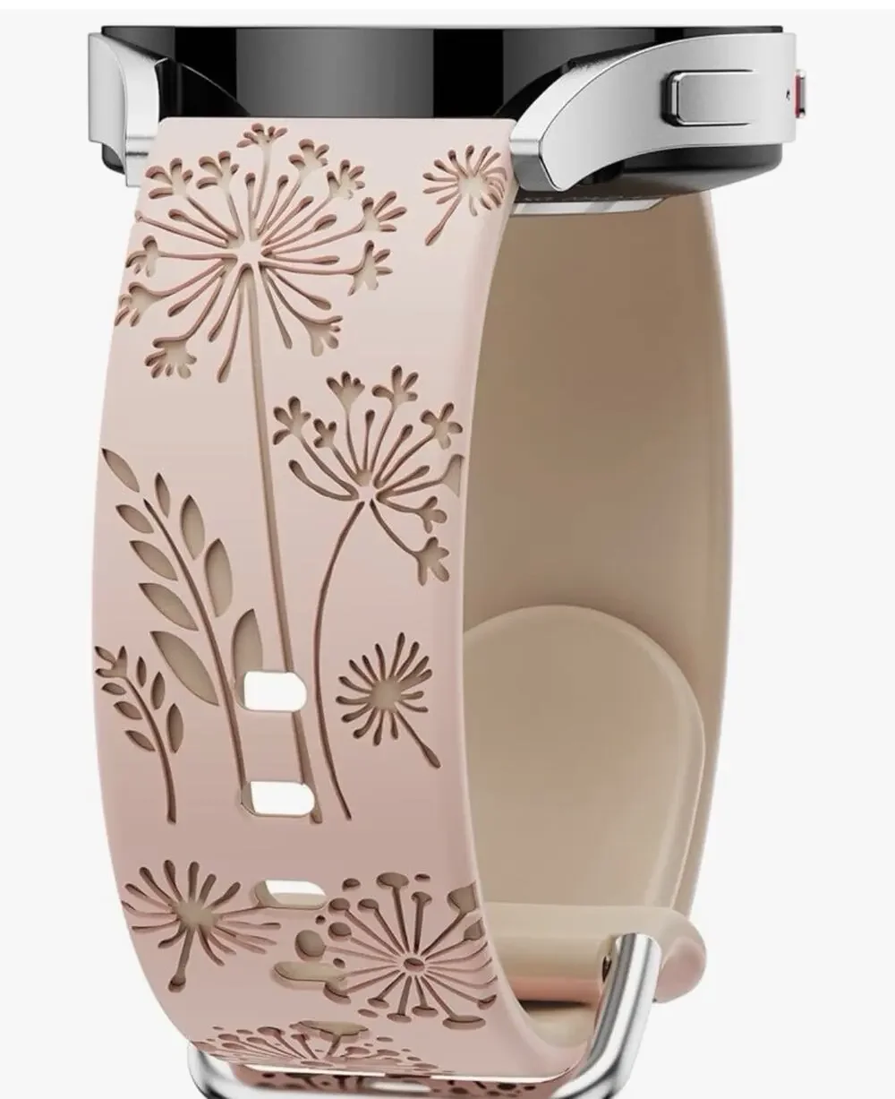 Flower Engraved Band Compatible With Samsung Galaxy Watch